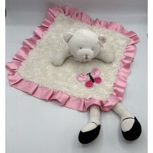 Kyle & Deena Butterfly Bear Legs Feet Baby lovey Satin Security Pink White